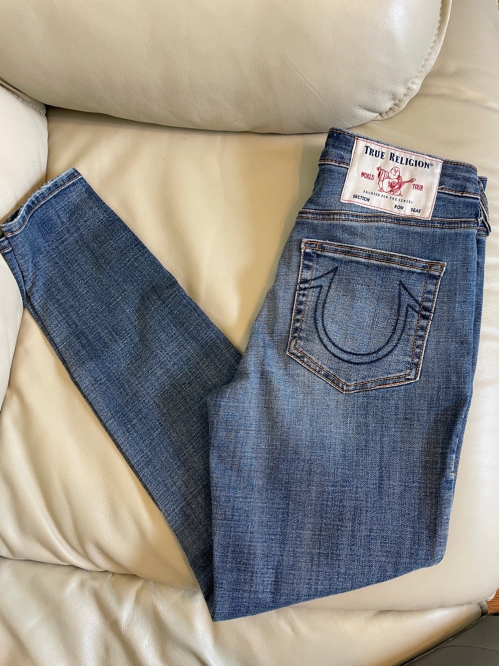True Religion Women's High Rise Super Skinny Jeans w/ Signature Pocket